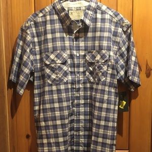 NWT Marc Ecko blue plaid shirt sleeve Shirt